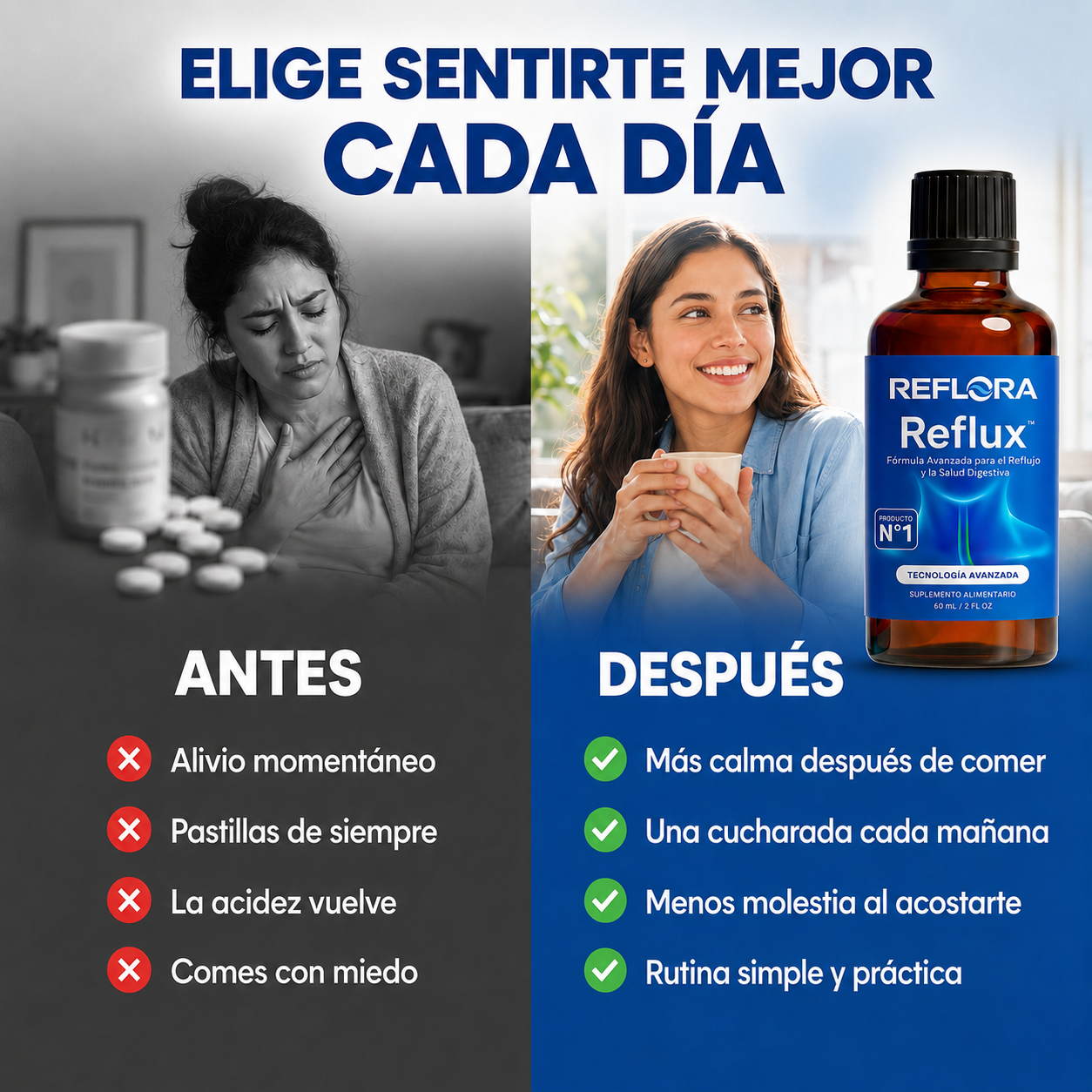 Reflora® | Alivio para la Acidez que Vuelve Después de Comer o al Acostarte